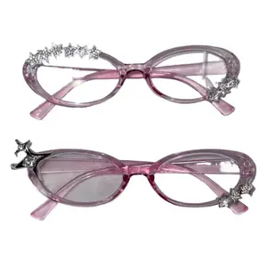 Y2K Retro Cute Flat Lens Fashion Glasses Lightweight Aesthetic Eyewear for Street Style Photography Trendy Decorative Glasses for Daily Outfits Content Creation and Social Media Looks