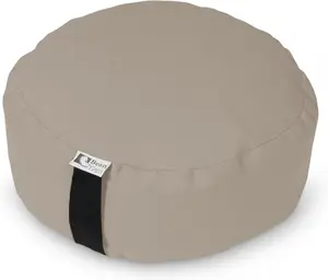 Bean Products Zafu Meditation Pillows for Sitting on Floor, Yoga Cushion, Cotton/Buckwheat Fill Yoga Pillow, Zafu Meditation Cushion, Zen Kneeling Prayer Pad- Made in USA - 14" round - Natural Bean Products