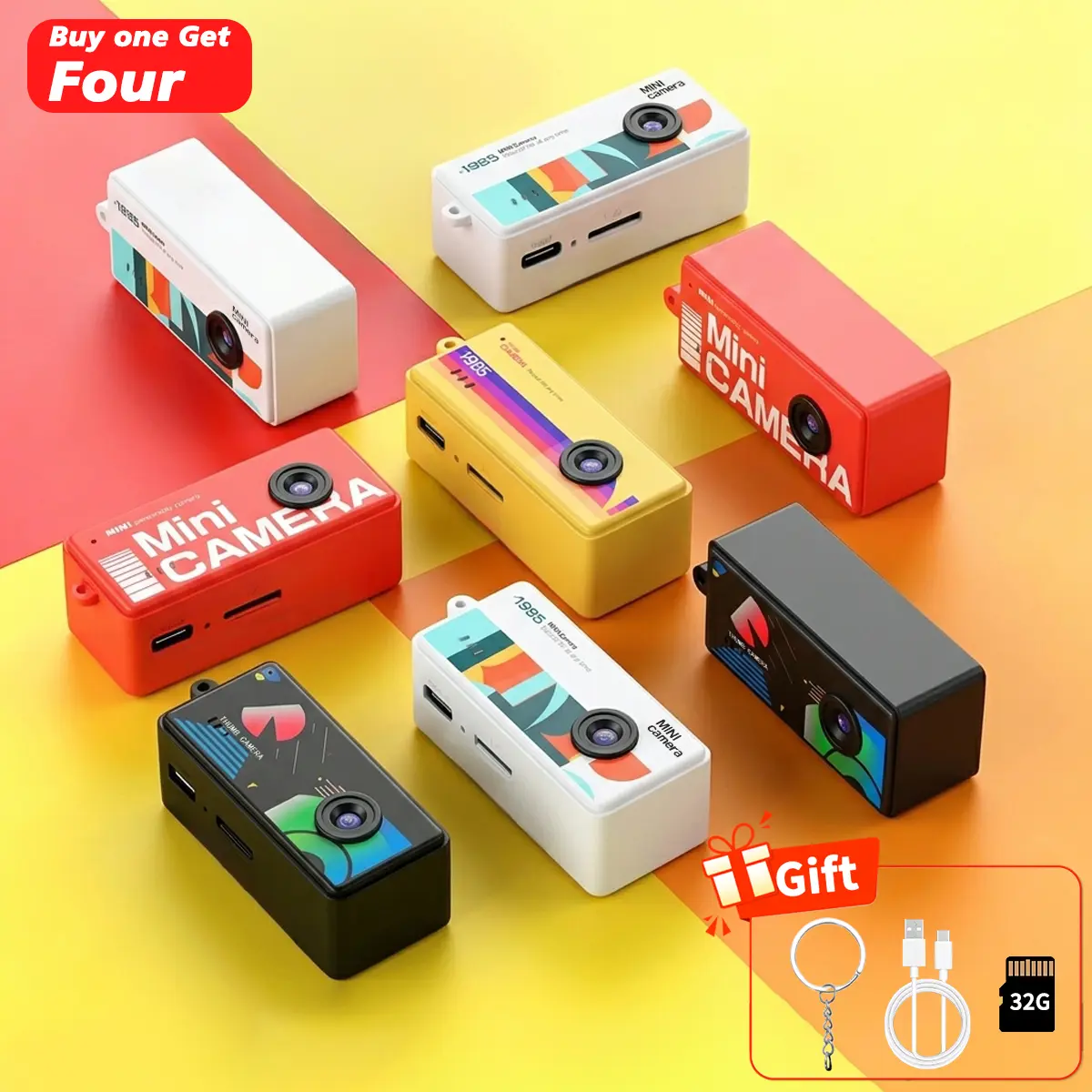 Compact Thumb Camera with 32GB SD card, Keychain Camera, Wearable Recorder, Portable Camera,Reviewing photos and videos, retro filter,Student Outdoor Sports Camera, Kids Video PocketCamera, Rechargeable tiktokshopbacktoschool