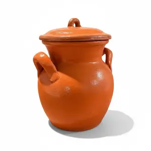 Mexican Terra Cota Pot with Lid Traditional Mexican Pot Olla de Barro Artesanal