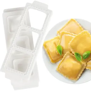 Jumbo Square 2" Ravioli Molds- Homemade Filled Pasta Maker- 2 Piece Tray & Press makes 3 Raviolis or Pastry at a Time, Easy to Use & Clean- Gift for Italian Dinner Pasta Night, Date Night Cooking