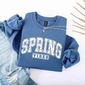 Floral Spring Vibes Sweatshirt, Spring Vibes Hoodie, Spring Season Tee, Easter Day Hoodie, Easter Spring Shirt, Happy Easter Sweatshirt