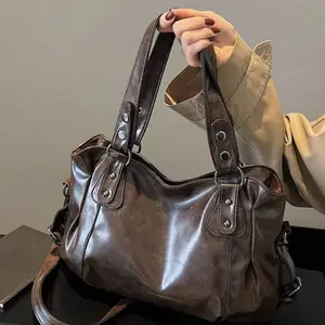 Retro Minimalist Tote Bag 2026, Large Capacity Shoulder Bag Fashion Student Work Commuting Bag Bohemia Style Everyday Crossbody Handbag Bag for Women Vintage Bag New Fashionable Big Bags Purse