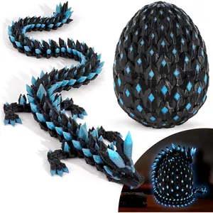 3D Printed Dragon Glow in The Dark with Matching Egg – UV Reactive 3D Printed Dragon Egg Set – Upgraded 2025 Collectible for Fantasy Fans