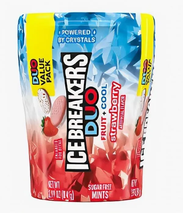 Icebreaker Duos Fruit+Cool 6ct Strawberry & Berry Flavor Sugar-Free Mints Value Pack