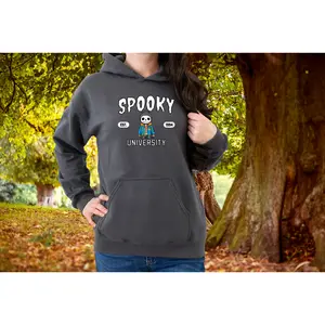 Spooky University Hoodie, Halloween Sweatshirt, Dark College Apparel, Haunted School Pullover, Horror Theme Jumper