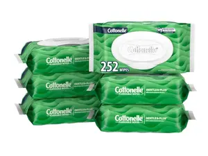 Pack Of 6 Flushable Wet Wipes With Aloe & Vitamin E