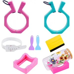 Pumbler Clamp Machine,Tumbler Clamp for Sublimation,Cup Cradle for Crafting Tumblers,Sublimation Cup Holder Clamp for 20oz 15oz Cups,Mug Clamps for Sublimation,Tumbler Wrapper (Pink&Blue)