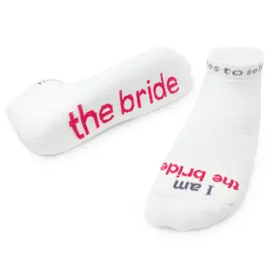 I am the bride® white low-cut socks