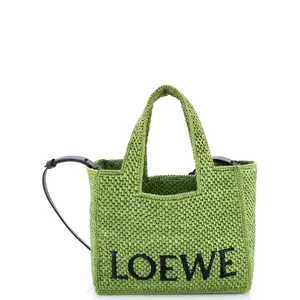 Pre-owned Loewe Raffia Tote Bags REBAG Paula's Ibiza Logo Convertible Tote Small by Rebag