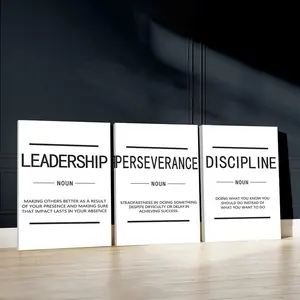 3pcs Motivational Phrases Wall Art, Inspirational Words Poster, Minimalist Design Art Prints, Corporate Values Home Decor, Modern Wall Paintings, Cozy Canvas Posters Wall Arts, Decor for Living Room, Restaurant, Wall Art Decoration, With Frame