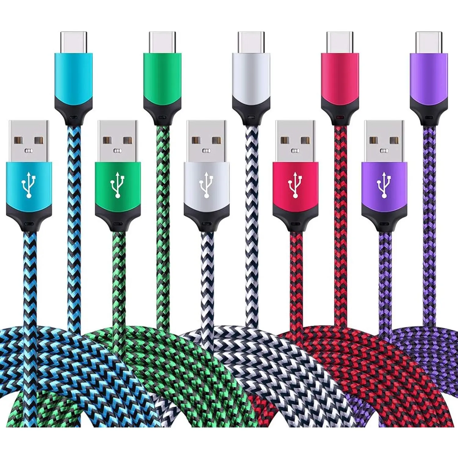 5Pack 6ft Fast USB Type C Cable Phone Charger Cord for Samsung Galaxy S25 S25+ Plus Ultra S24 S23 S22 S21 S20 FE Ultra S10 S10+ S9 S8 Plus Note 20 Ultra 10 9 8 A51 A71 A53 A14 5G