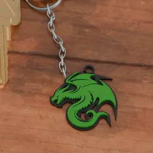 Soaring Fantasy Dragon Keychain - 3D Printed, Glossy PLA