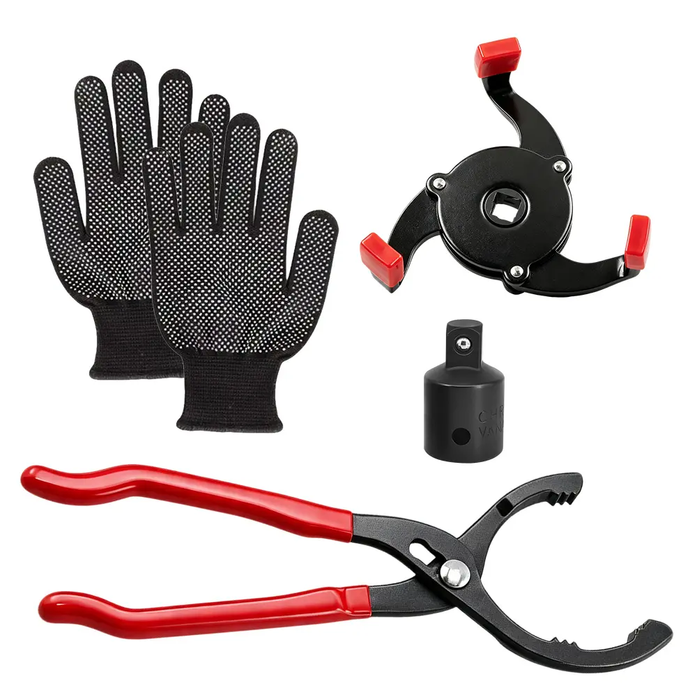 2Pcs Oil Filter Wrench Set | 12” Adjustable Oil Filter Plier & 3-Jaw Universal Oil Filter Removal Tool for Car, Motorcycle, Truck Maintenance - Home Improvement.