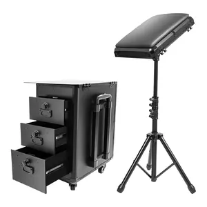 Professional Rolling Makeup Case with 3 Side Drawers Adjustable Pull Rod & Double Brake Wheels 44 lbs Capacity Portable Cosmetic Organizer for Hairstylists Nail Techs Mobile Beauty Artists