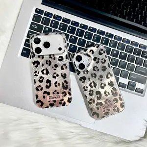 Golden Leopard Print iPhone 17/16 Pro Max Case Women's Exclusive iPhone 15 Plus/17 Pro Series Case Shockproof and Drop-Resistant Fashion iPhone 16 Plus Protective Case Trendy iPhone 17/16/15/14/13 Smartphone Accessories