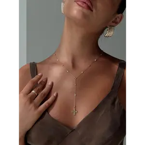 Leonidas Lariat Necklace Gold