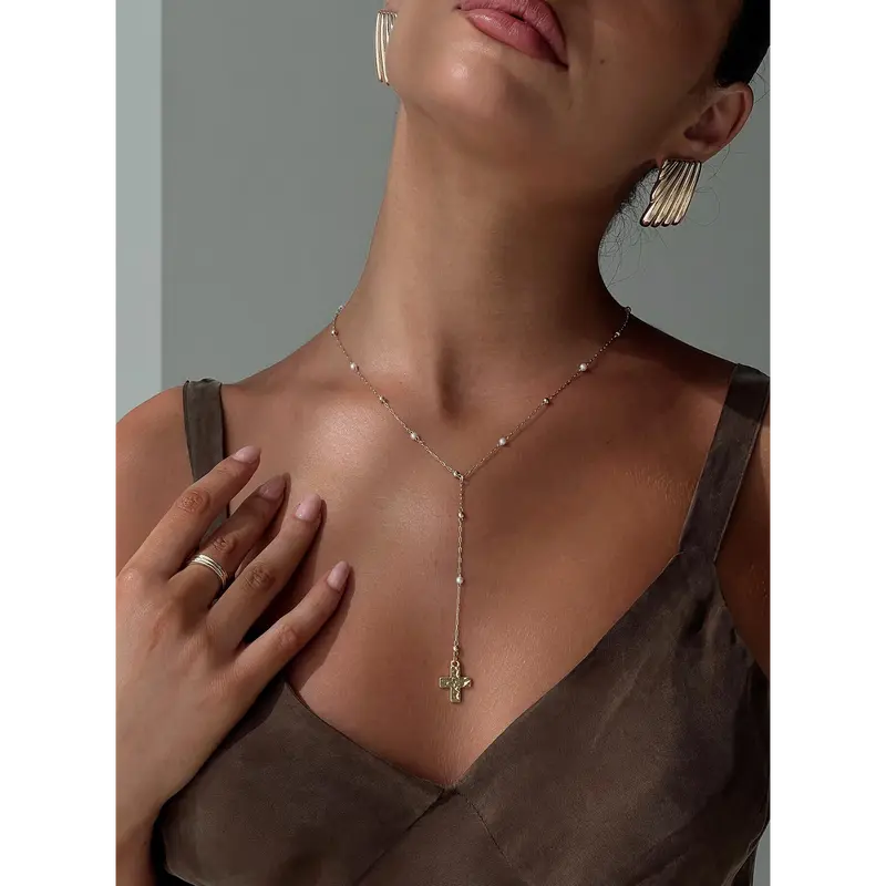 Leonidas Lariat Necklace Gold