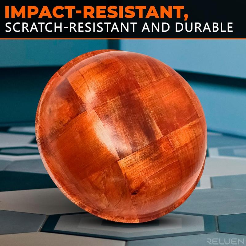 6Pcs Wooden Salad Bowl Set - Decorative Bowls for Kitchen - Large Serving Bowls for Entertaining - 8 Inch Fruit Bowl for Kitchen Counter - Tableware