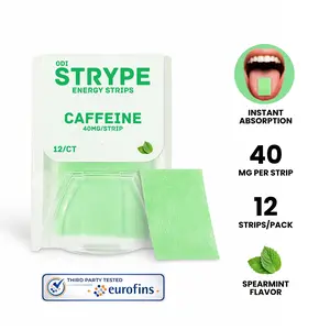Strype Caffeine Strips for Fast-Acting Energy - Sugar Free, Calorie Free, Pocket-Sized & 10x Faster Absorption than Energy Drinks | 12 Strips per Pack - Spearmint Flavor