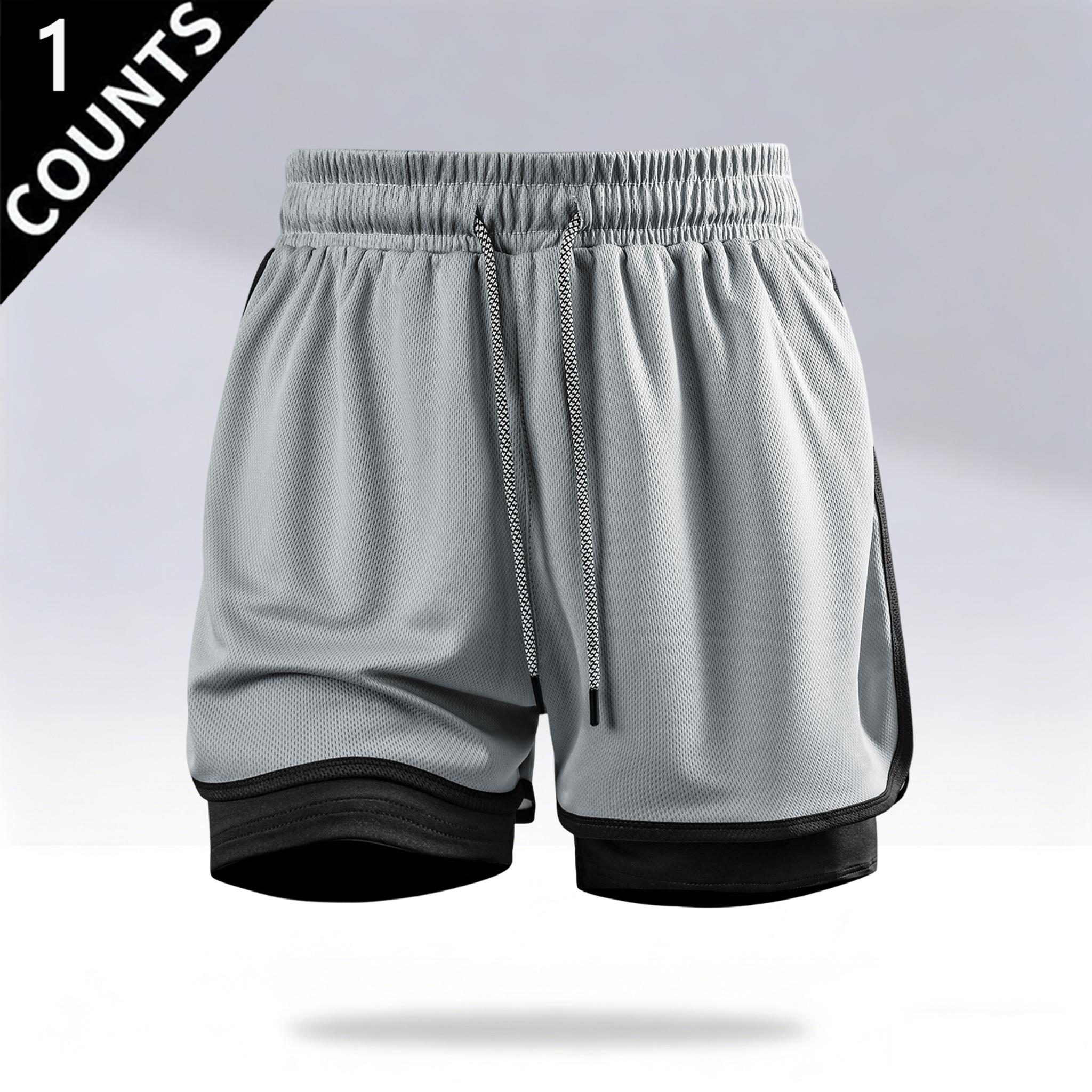 4-Pack Men’s 2-in-1 Running Shorts with Liner, Quick-Dry Breathable Mesh Athletic Workout Shorts, Lightweight Gym Basketball Shorts with Drawstring and Pockets, Summer Multi-Pack Sports Shorts for Fitness and Everyday Wear