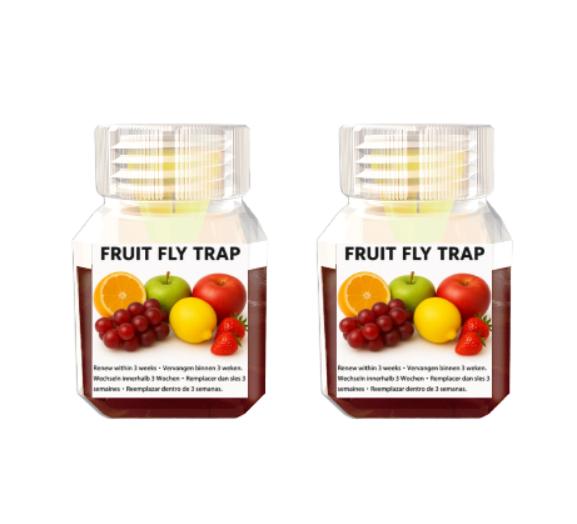 5 Pack Super Ninja Fruit Fly Traps for Indoors - Highly Effective Fruit Fly Catcher for Indoor Use for Home & Kitchen, Up to 3 Weeks of Performance per Bottle, Kid & Pet Friendly