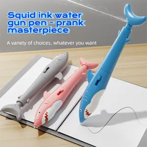 Shark Pen Water Gun Prank Toy, Press to Spray Water Fun Squirt Toy for Kids Adults, Stress Relief Fidget Gadget, Perfect for Outdoor Beach Pool Party & Birthday Gift Boys Girls