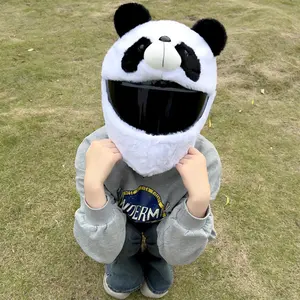 Adorable Panda Plush Helmet Cover for Your Motorcycle Ride! 🐼🏍️✨