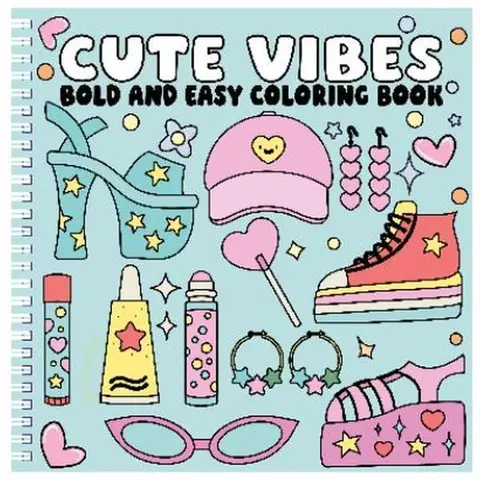 Coloring Books for Adults - Beginner-Friendly Unisex Creative Book with Bold Easy-to-Use Design, Kawaii Vibe, Kawaii Treats Add Playful Charm, Fashionable Accessories, Cute Smiley Faces, Single-Sided Print, Clean Pages to Boost Mood
