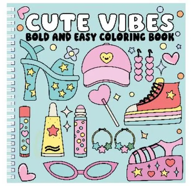 Adult Coloring Book - Creative Coloring Book with Bold, Easy-to-Use Design, Kawaii Vibe, Fashionable Accessories, Single-Side Pages and Smiley Faces, Adult Coloring Books