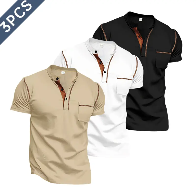 3-pack plus-size men’s polo shirts—stylish, high-end, and refined; breathable and comfortable short-sleeve tops that are trendy and versatile; summer golf T-shirts available in solid colors with multiple options.