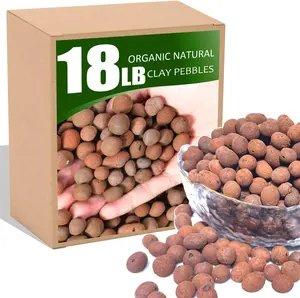 18LB  Expanded Clay Pebbles,for Soil Hydroponic Rocks Orchids,Indoor , (18)