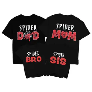 Spider Family Matching Shirts, Web Hero Mom Dad & Kids Tees, Funny Comic Book Graphic Short Sleeve Tops for Birthday & Vacation