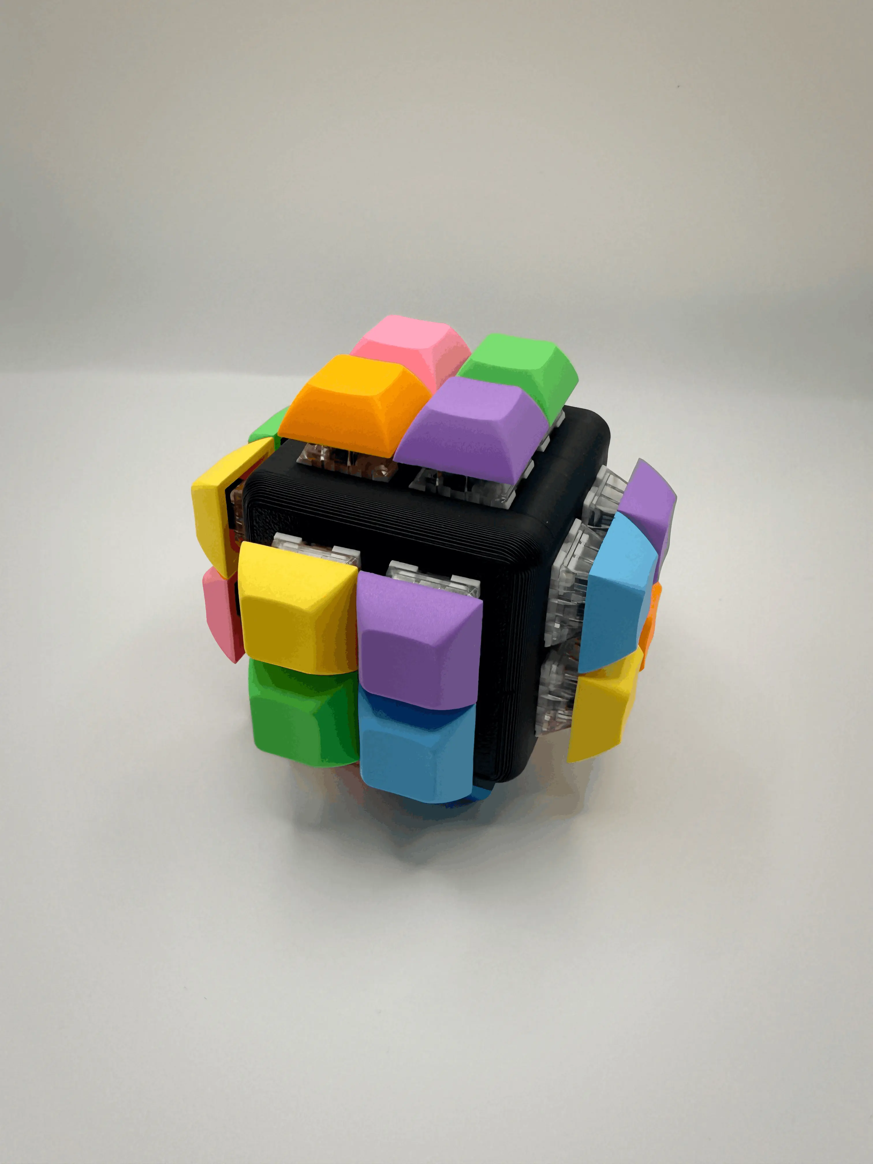 KEEBS Mini Cube | Custom 24-Key Mechanical Keyboard Fidget | Desk Fidget Clicker | 3D Printed Stress Relief cute