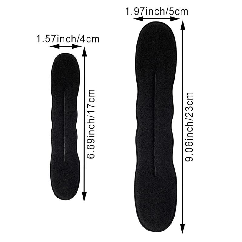 10 PCS Hair Bun Maker for Women and 12 Black Hair Ties Lazy Hair Curler Bun Clips Easy Magic Snap Roll Sponge Bun Donut Hair Maker for Women With Hair Ties Haircare Heatless