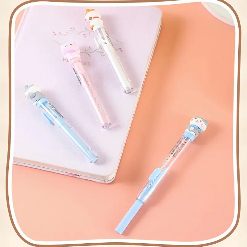 3pcs/6pcs Cartoon Cat Erasers, Replaceable Core, Creative Portable Design, 3 Colors, Perfect Back-To-School and Holiday Stationery Gift