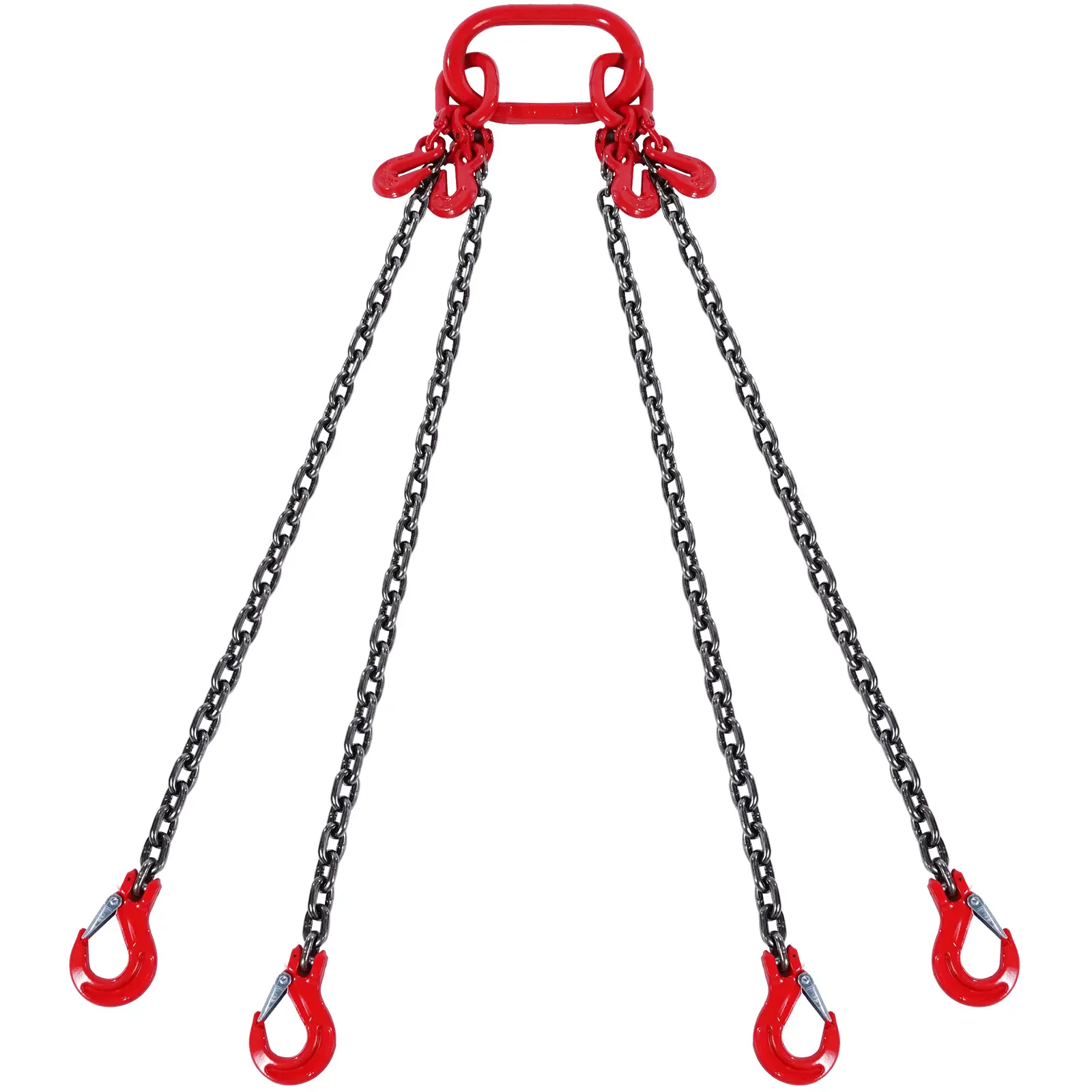 【summerfinds】VEVOR Chain Sling, 5/16 inch x 10 ft Lifting Chains with Hooks, G80 Engine Chain Hoist Lifts, 11000 lbs/5 Ton Lifting Sling Chains for Engine Hoist, Engine Lift Chain with 4 Leg Grab Hooks & Adjusters