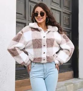 AM- Plaid Double Sided Velvet Jacket For Women