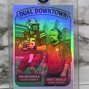 Dylan Raiola Matt Rhule Nebraska Custom Football Card