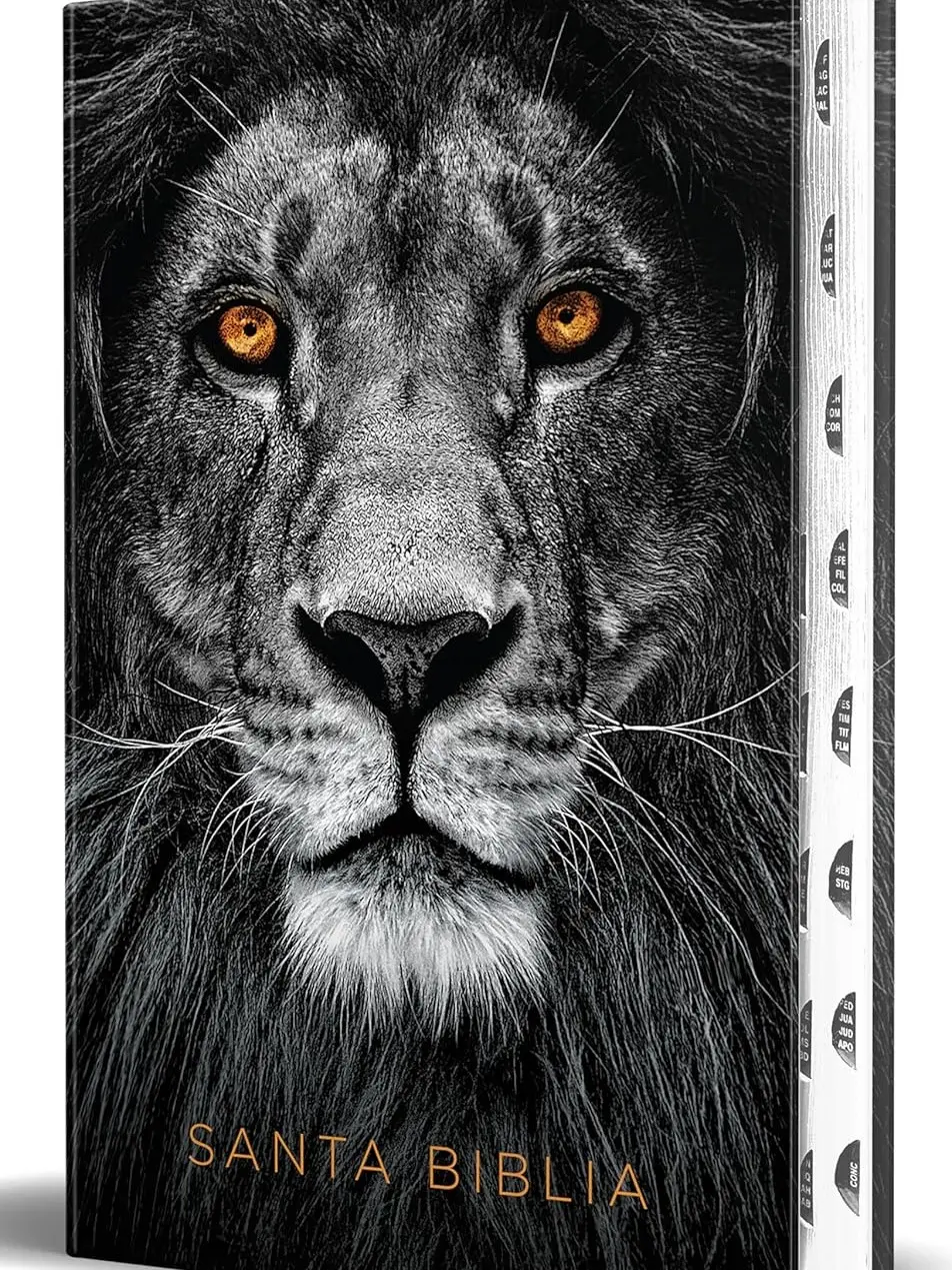 Biblia RVR 1960 letra grande tamaño manual, tapa dura León de Juda con índice / Spanish Bible RVR 1960 Handy Size Large Print Hardcover Lion of Judah with In (Spanish Edition)