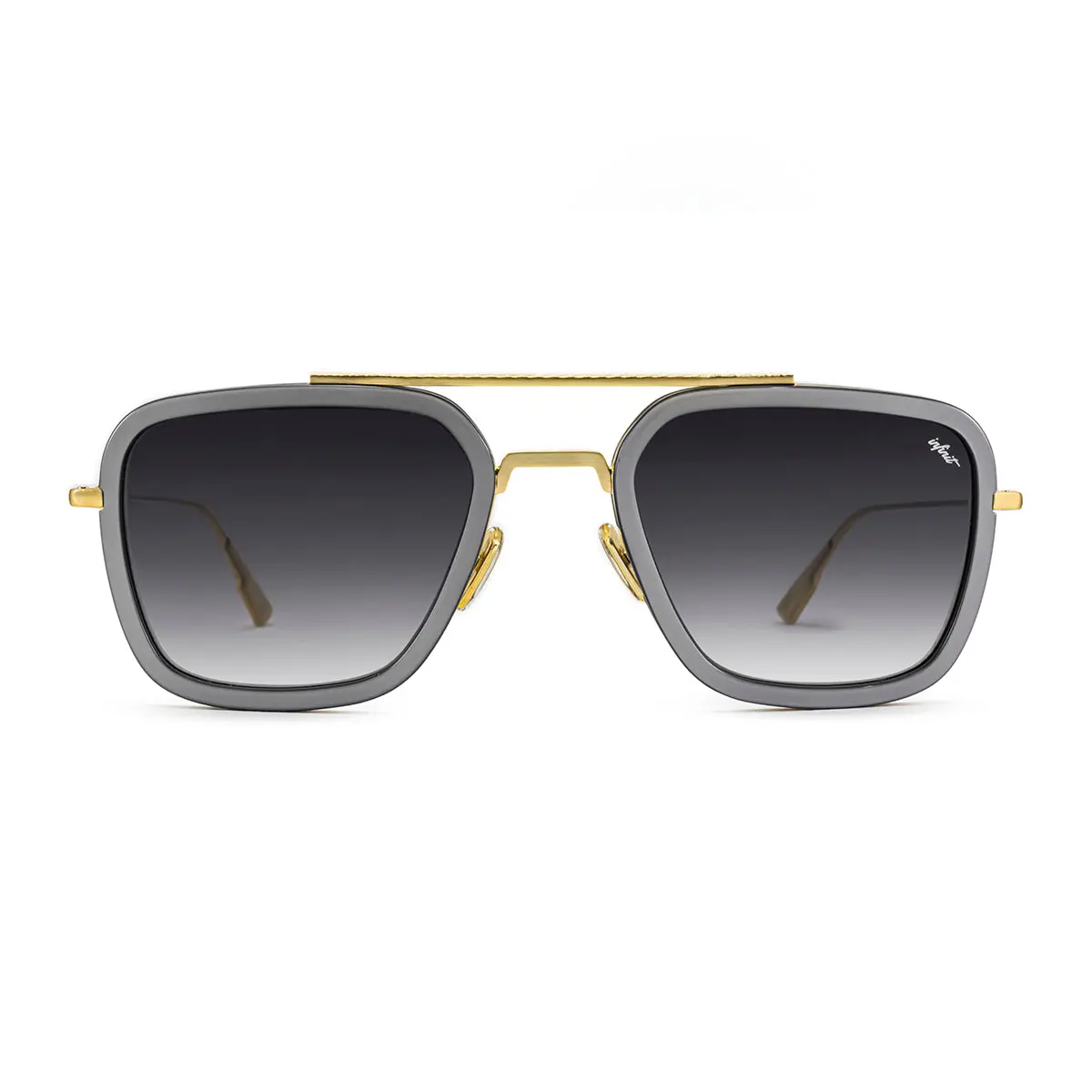 Infinit Montecarlo Pearl Grey Smoke Gradient Square Sunglasses, Gray