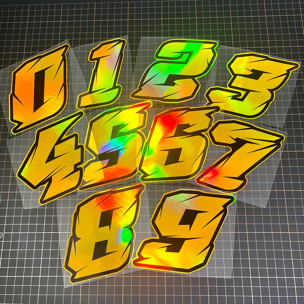 1PC 0123456789 Racing Number Waterproof Stickers Suitable for Cars, Motorcycles, Lorries, Scooters and Laptop Decoration Self-adhesive, High-quality, Fade-resistant, Easy-to-use Stickers