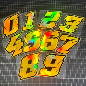 1PC 0123456789 Racing Number Waterproof Stickers Suitable for Cars, Motorcycles, Lorries, Scooters and Laptop Decoration Self-adhesive, High-quality, Fade-resistant, Easy-to-use Stickers