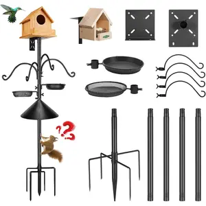 Smart Bird Feeder Pole with Squirrel Baffle for Proof, 78.5 Inch Bluebird House Pole Hummingbird Buddy Mounting Stand for Outdoors Heavy Duty (78.5 Inch Pole with Squirrel Baffle) love juguetes para aves parakeet cage cute edible