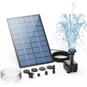 DIY 2.5W Solar Fountain Pump, Solar Water Fountain with 6 Nozzles and 4ft Water Pipe, Solar  Pump for Bird Bath, Ponds, Garden and Fish  Garden, Pond, Outdoor