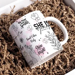 She Is Me Daily Affirmations 11oz mug, Positive Affirmations Mug 11oz Ceramic Mug for Home & Office, Perfect Gift Edition