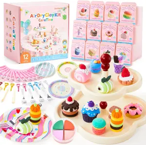 Shuttle Art Air Dry Clay - Cake/Food/Zoo Series, 30+ PCS Modeling Clay Kit with Sculpting Tools and Tutorials, Safe & Non-Sticky, Craft Gifts for Boys & Girls, Art Education