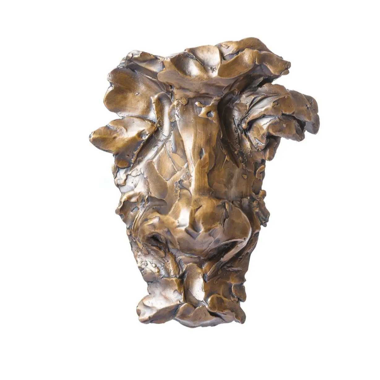 Revelare- Bronze face contemporary wall-mounted sculpture