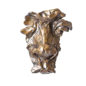 Revelare- Bronze face contemporary wall-mounted sculpture