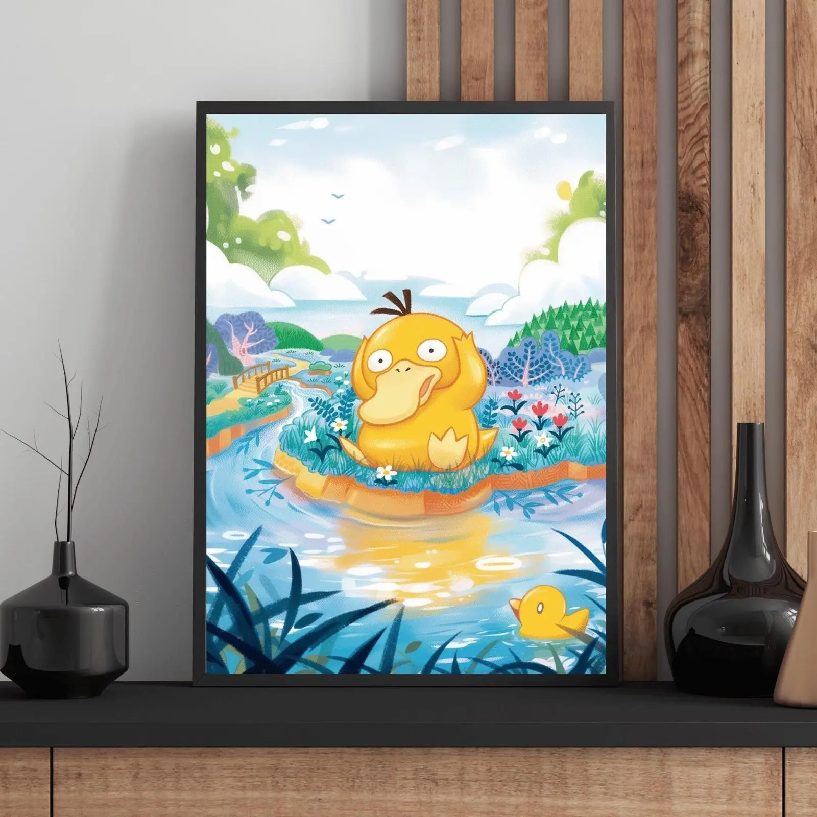 Psyduck Poster, Anime Wall Art, Anime Gift Perfect, Bedroom Wall Art, Unframed  Wall Art, Home Decor